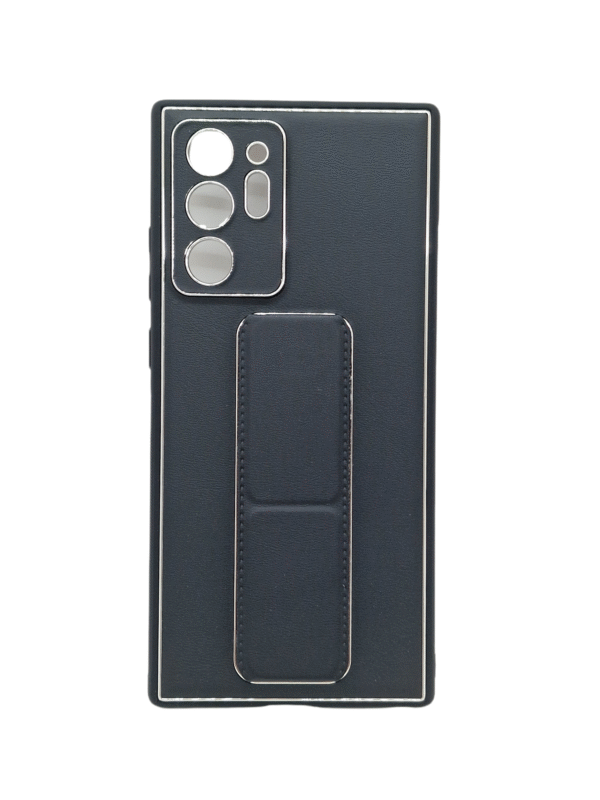 Samsung Galaxy Note 20 Ultra Premium Gold Electroplated Luxury Leather Case with Magnetic Car Mount Holder & Wrist Strap Case Kickstand