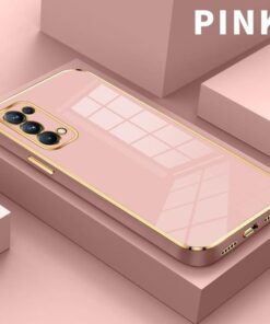 Alternative view of Luxury Premium Electroplated Gold Plated Case Cover and 3D Glass Protector For Oppo Reno 6