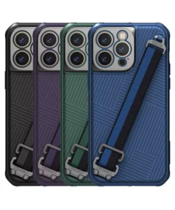 Nilkin With Rope Strap Luxury Sports 3D Texture Shockproof Cover iPhone 14 Pro Max