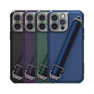 Nilkin With Rope Strap Luxury Sports 3D Texture Shockproof Cover iPhone 14 Pro Max