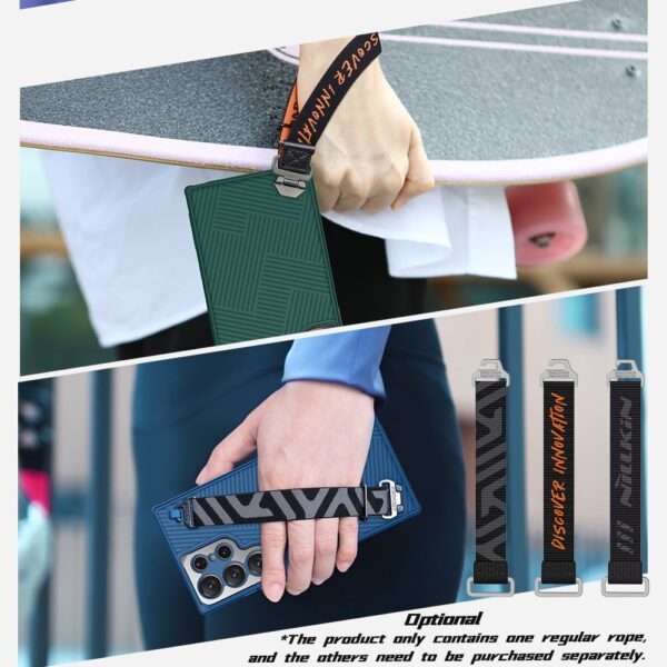 Nilkin With Rope Strap Luxury Sports 3D Texture Shockproof Cover Samsung Galaxy S24 Ultra - Image 5