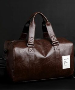 Unisex Travel Soft Leather Duffle Bag