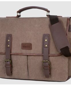 GTREB Vintage Men Briefcases Canvas 14 inch Laptop Bags