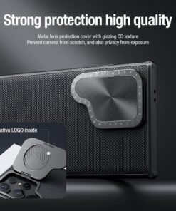 Alternative view of Nillkin Textured Prop Fiber Nylon Camera Flip Bracket Shockproof Back Cover Case For Samsung Galaxy S24 Ultra