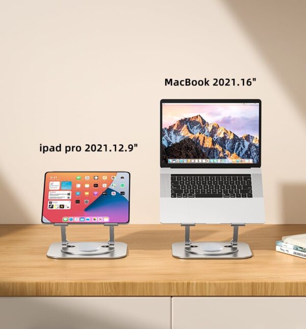 360-Degree Rotation Holder Vertical Aluminium Adjustable Portable Laptop Table Stand - Image 6