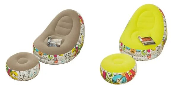 Luxury Premium Inflatable Lounge Chair With Soft Comfortable Ottoman Portable Couch Deck Chair - Image 8