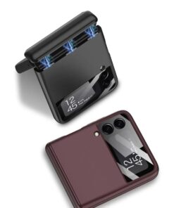 Alternative view of GKK Magnetic Hinge Tempered Glass Case Cover For Samsung Galaxy Z Flip 3/Z Flip 4