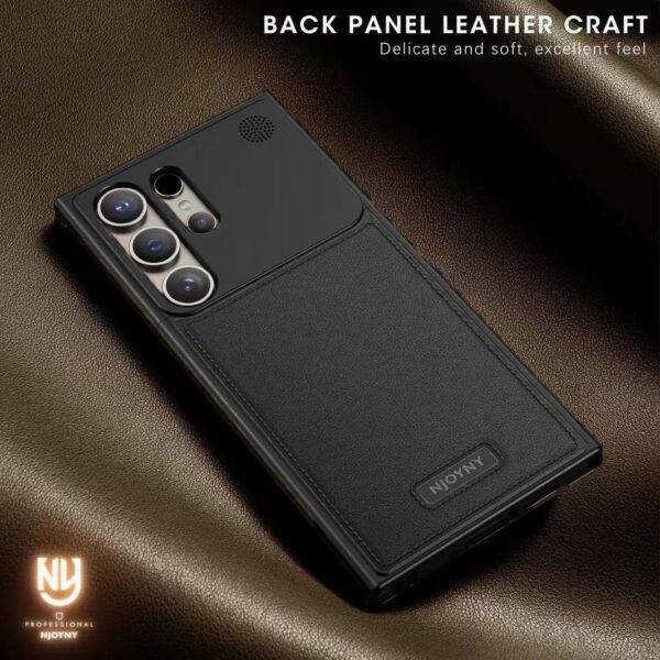 Samsung Galaxy S24/S25 Ultra Metal Case, Aero Flex Aluminum Metal + Leather Frameless Cover Magsafe - Image 5