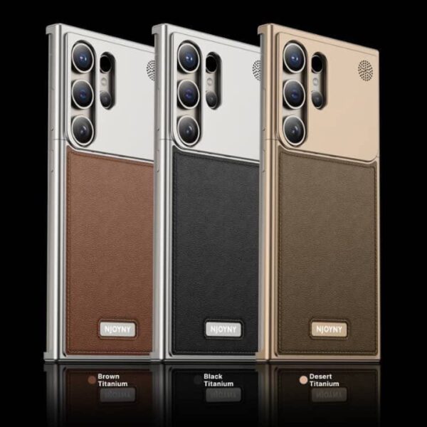 Samsung Galaxy S24/S25 Ultra Metal Case, Aero Flex Aluminum Metal + Leather Frameless Cover Magsafe - Image 3
