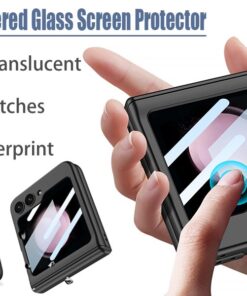 Alternative view of GKK Magnetic Hinge Tempered Glass Case Cover For Samsung Galaxy Z Flip 5