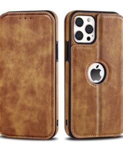 Business Style Premium RFID Blocking PU Leather Magnetic Wallet Flip Case for iPhone 13 Pro Max