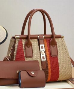 Molodo 3 in 1 Crossbody Bags for Women Stylish Satchel Handbag Canvas Tote Bag for Work Travel with wallet bags