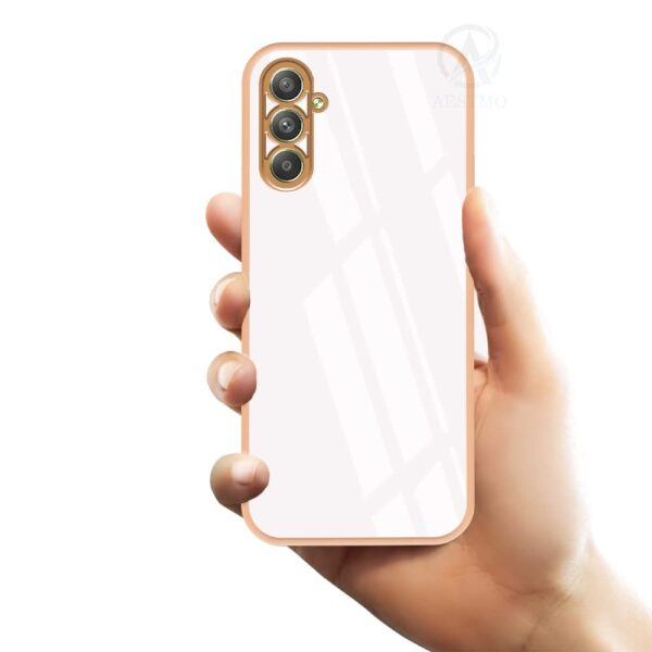Luxury Premium Electroplated Gold Plated Case Cover and 3D Glass Protector For Samsung Galaxy A14/A34/A54 - Image 2
