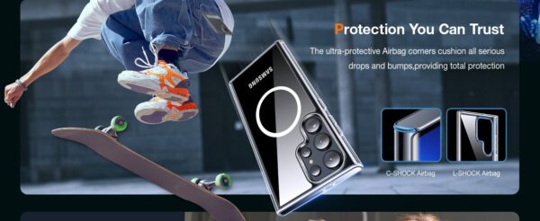 Luxury Premium Shockproof Clear MagSafe Magnetic Cover Case For Samsung Galaxy S22 Ultra/S23 Ultra - Image 4