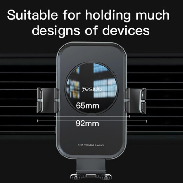 Yesido 15W Car Wireless Fast Charger Smart Induction Suction Cup Phone Holder - Image 5