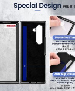 Alternative view of Luxury Premium Lychee Pattern Card Slot Leather Case Cover For Samsung Galaxy Z Fold 5/Z Fold 6