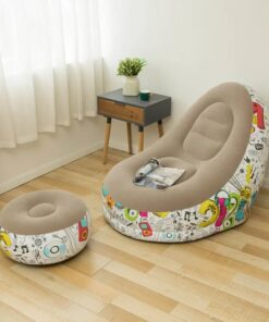 Alternative view of Luxury Premium Inflatable Lounge Chair With Soft Comfortable Ottoman Portable Couch Deck Chair