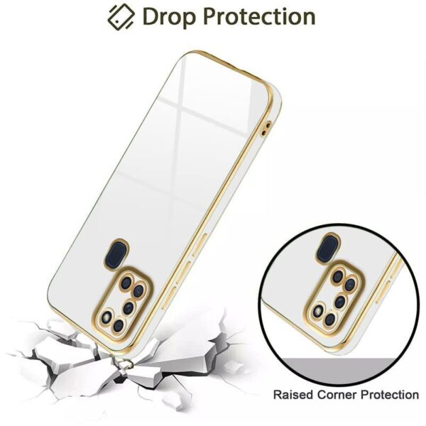 Luxury Premium Electroplated Gold Plated Case Cover and 3D Glass Protector For Samsung Galaxy A21S - Image 17