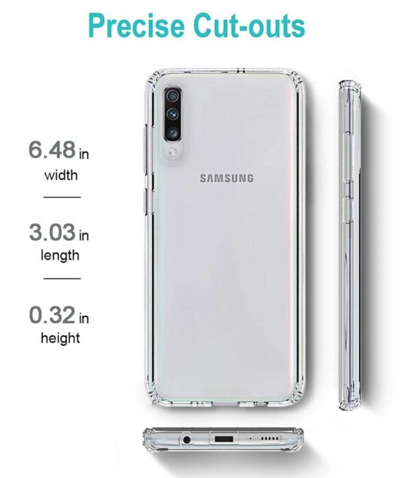 Luxury Premium Anti-Burst Transparent Case Cover and 3D Glass Protector For Samsung Galaxy A70 - Image 3
