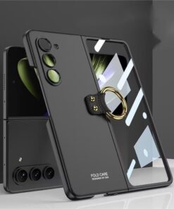 Alternative view of Luxury Premium Finger Ring Shockproof Ultra Thin Solid Cover Case For Samsung Galaxy Z Fold 5