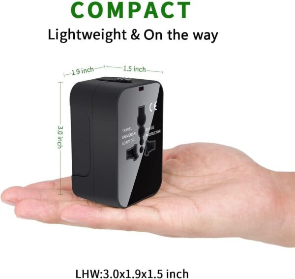 Premium ONESAM Universal Travel Adaptors Fast Charging USB-C + USB Port Output Type-C - Image 2