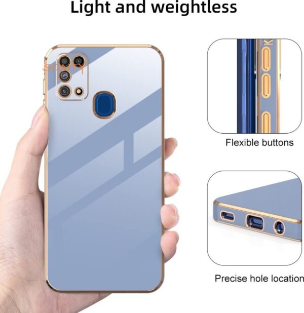 Luxury Premium Electroplated Gold Plated Case Cover and 3D Glass Protector For Samsung Galaxy A21S - Image 5