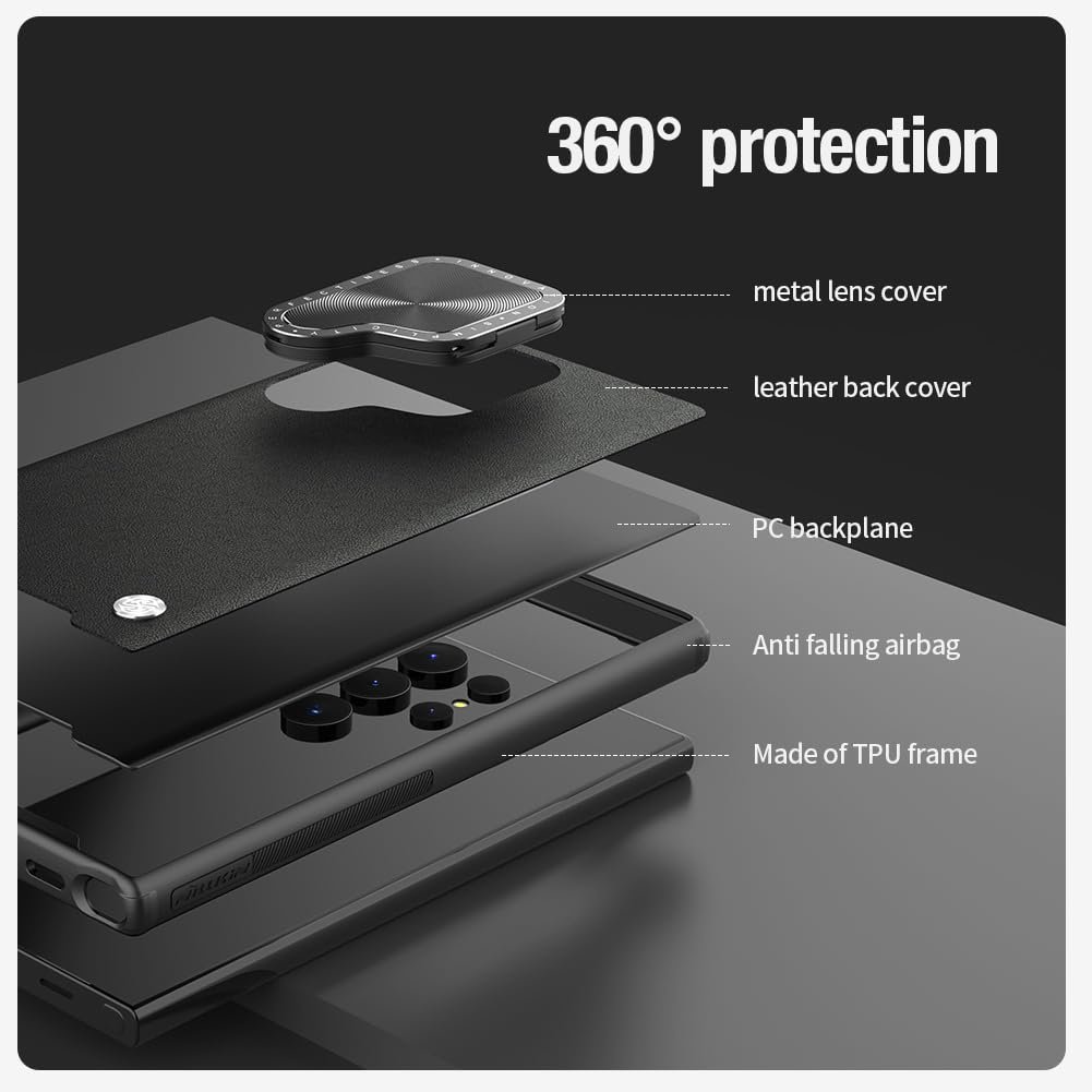 Nillkin Camshield Prop Leather Camera protective cover case for Samsung Galaxy S24 Ultra - Image 6