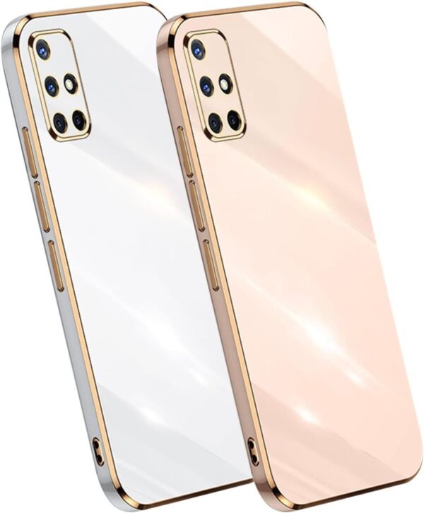 Luxury Premium Electroplated Gold Plated Case Cover and 3D Glass Protector For Samsung Galaxy A51