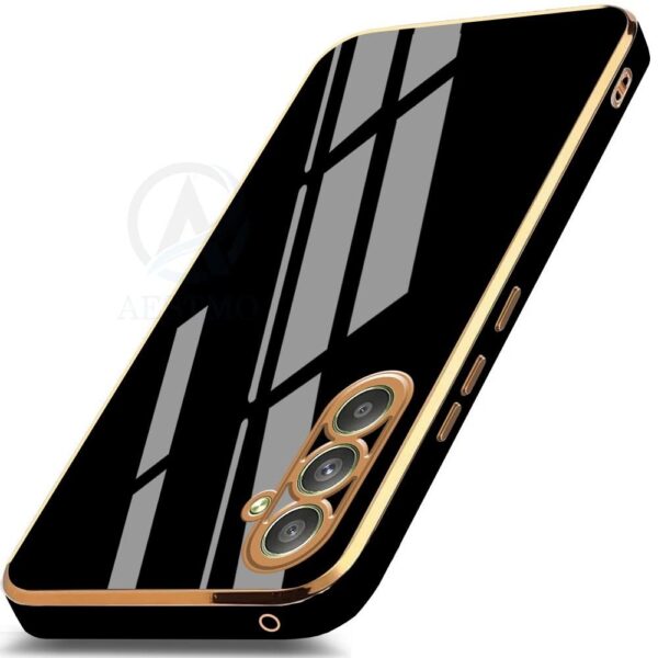 Luxury Premium Electroplated Gold Plated Case Cover and 3D Glass Protector For Samsung Galaxy A14/A34/A54 - Image 4
