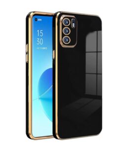 Luxury Premium Electroplated Gold Plated Case Cover and 3D Glass Protector For Oppo Reno 6