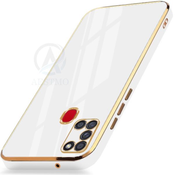 Luxury Premium Electroplated Gold Plated Case Cover and 3D Glass Protector For Samsung Galaxy A21S - Image 9