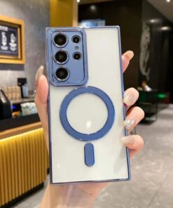 Alternative view of Luxury Premium Eletropated Magsafe Transparent Case Cover For Samsung S22 Ultra/S23 Ultra