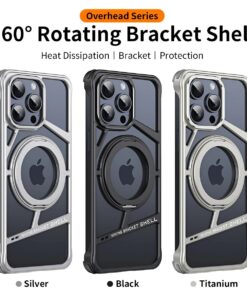 Luxury Premium 2024 New Magnetic Aluminum Alloy Swivel Stand Case Cover For iPhone Series