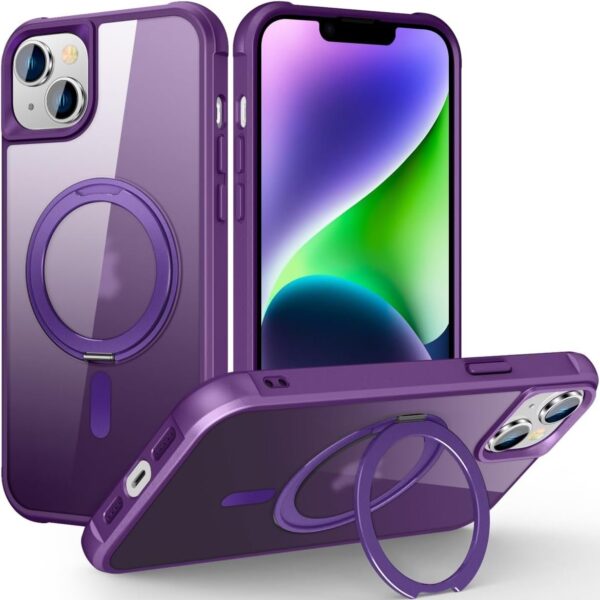 Luxury Premium Traslucent Case Cover With Ring Stand For iPhone 14/14 Plus - Image 18