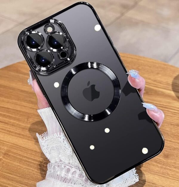 Luxury Premium Transparent Plating Magsafe with Full Camera Lens Case Cover For iPhone 15 Pro Max/16 Pro Max - Image 17