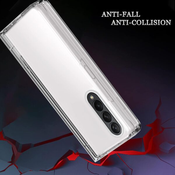 NINKI Crystal Clear Transparent with S Pen Slot Hinge Protective Cover Case for Galaxy Z Fold 3/Z Fold 4 - Image 14