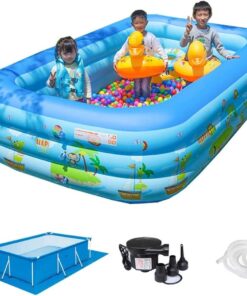 Inflatable Pool for Kids Family with Electric Pump