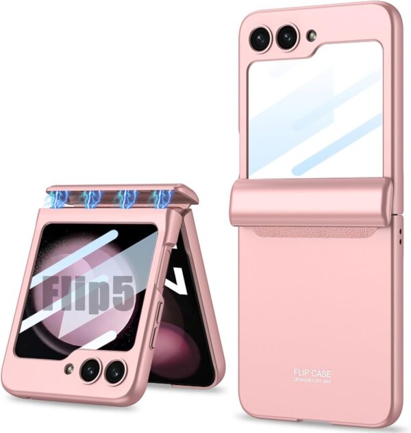 GKK Magnetic Hinge Tempered Glass Case Cover For Samsung Galaxy Z Flip 5 - Image 4