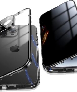 Alternative view of Luxury Premium Magnetic Adsorption Metal Frame with 360 Full Body For iPhone 15 Pro Max