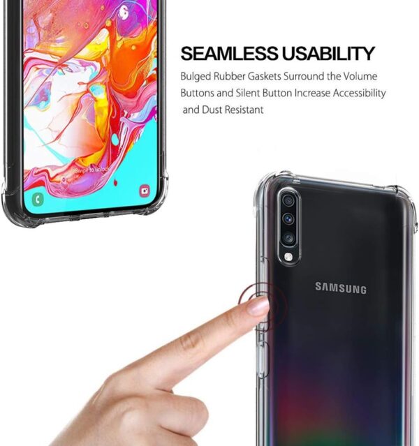 Luxury Premium Anti-Burst Transparent Case Cover and 3D Glass Protector For Samsung Galaxy A70 - Image 8