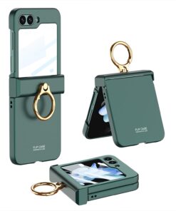 Alternative view of Luxury Premium Hinge Protection with Ring Holder Case Cover for Galaxy Z Flip 5