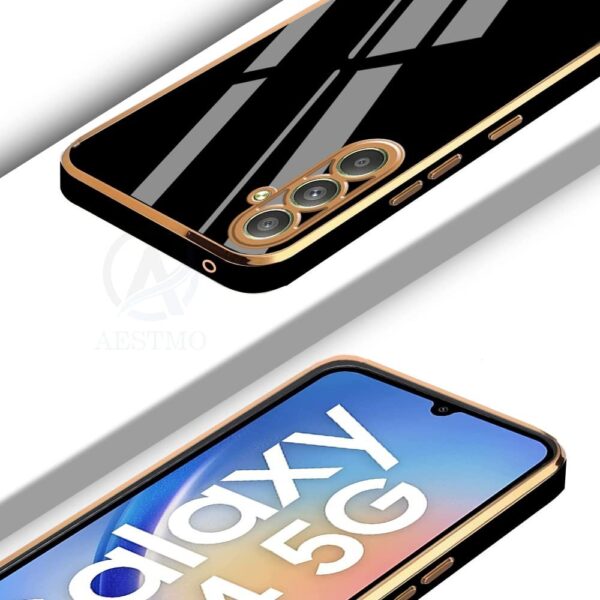 Luxury Premium Electroplated Gold Plated Case Cover and 3D Glass Protector For Samsung Galaxy A14/A34/A54 - Image 8