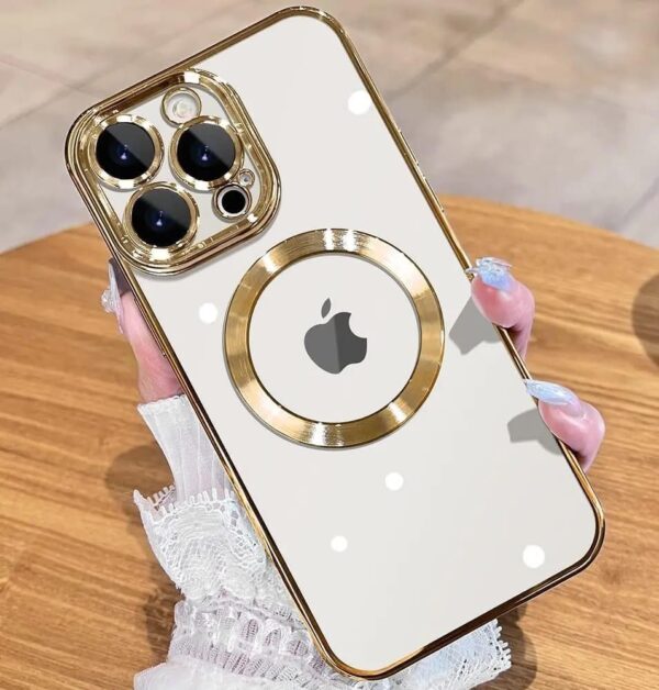 Luxury Premium Transparent Plating Magsafe with Full Camera Lens Case Cover For iPhone 15 Pro Max/16 Pro Max - Image 4