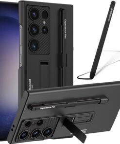 Alternative view of Luxury Premium Ultra Thin Matte Bracket Pen Slot Case Cover For Samsung Galaxy S24 Ultra