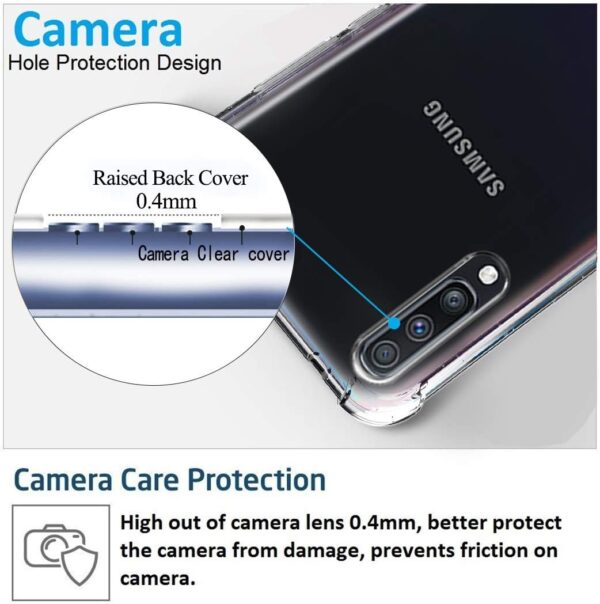Luxury Premium Anti-Burst Transparent Case Cover and 3D Glass Protector For Samsung Galaxy A70 - Image 10
