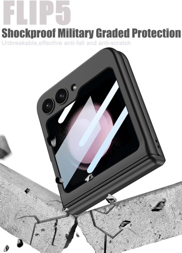 GKK Magnetic Hinge Tempered Glass Case Cover For Samsung Galaxy Z Flip 5 - Image 6