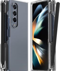 NINKI Crystal Clear Transparent with S Pen Slot Hinge Protective Cover Case for Galaxy Z Fold 3/Z Fold 4