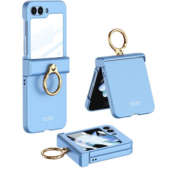 Luxury Premium Hinge Protection with Ring Holder Case Cover for Galaxy Z Flip 5 - Image 5