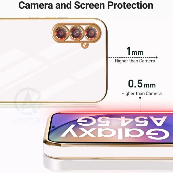 Luxury Premium Electroplated Gold Plated Case Cover and 3D Glass Protector For Samsung Galaxy A14/A34/A54 - Image 10