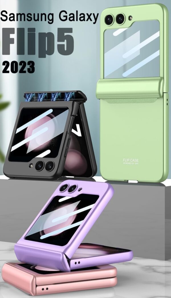 GKK Magnetic Hinge Tempered Glass Case Cover For Samsung Galaxy Z Flip 5 - Image 9